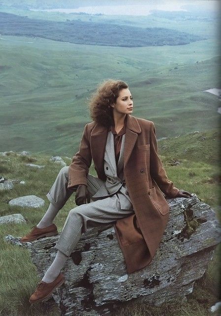 Vogue Italia editorial shot by David Bailey 1987 | Christy T… | barbiescanner | Flickr Vogue Editorial 90s, Vogue Italia Editorial 90s, Vogue Italia 90s, Vintage Hiking Outfit, Christy Turlington Vogue, Ralph Lauren Editorial, Money Editorial, 90s Editorial, Scotland Outfit