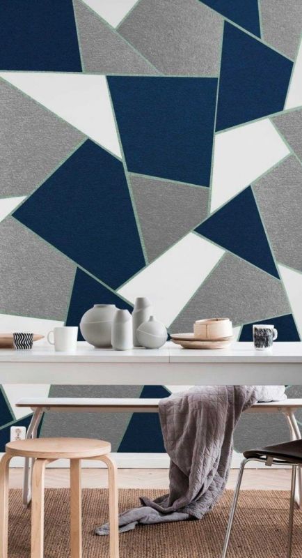 Cool Color Trends for 2021 starting from Pantone 2020 Classic Blue  #pantone2020 #pantonecoloroftheyear #blue Diy Geometric Wall, Geometric Wall Paint, Wall Paint Patterns, Navy Blue Decor, Blue Diy, Paint Blue, Pantone 2020, Blue Patterns, Navy Blue Walls