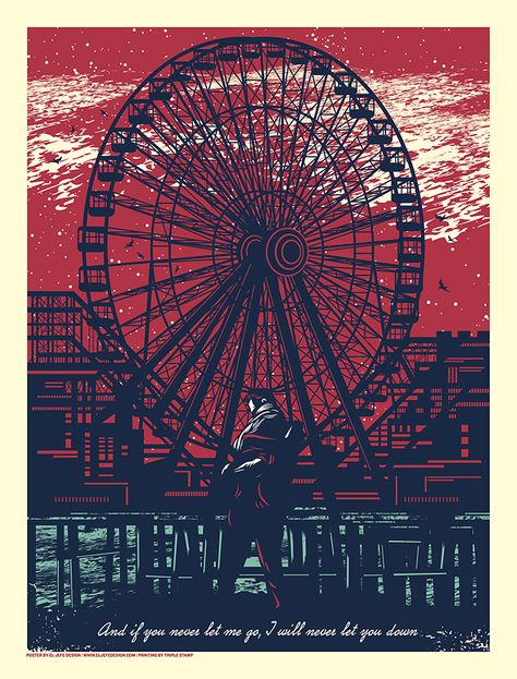 And if you never let me go, I will never let you down. Gaslight Anthem / El Jefe Poster Konser, The Gaslight Anthem, Charity Poster, Gaslight Anthem, Screen Print Poster, Never Let Me Go, Lynyrd Skynyrd, David Gilmour, Musical Art