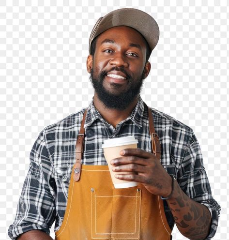 Male Barista, Holding Coffee Cup, Holding Coffee, Men Coffee, Coffee Png, Free Png, Free Image, Coffee Cup, Black Men