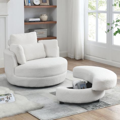 Oversized Swivel Chair, Cuddle Sofa, Modern Sofa Chair, 4 Pillows, Modern Swivel Chair, Storage Chair, Swivel Barrel Chair, Swivel Accent Chair, Upholstered Accent Chairs