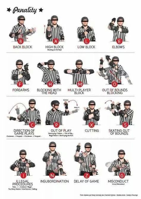 16 Official hand signals for Roller Derby penalties. Roller Derby Drills, Derby Names, Derby Games, Derby Time, Roller Derby Skates, Derby Skates, Roller Derby Girls, Track Roller, Derby Girl