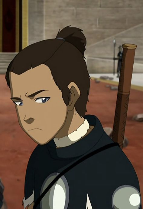 Sokka Hair Down, Cartoon Stills, Avatar The Last Airbender Characters, Avatar Sokka, Sokka Avatar, Cartoon Crushes, Blue People, Avatar The Last Airbender Art, Fire Nation