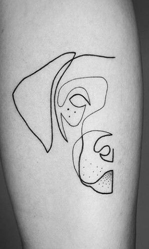 Tattoo Cachorro Linha Única Labrador Tattoo, Boxer Dog Tattoo, Tattoo Lines, Small Dog Tattoos, Pug Tattoo, One Line Tattoo, Best Tattoo Ever, Dog Paw Tattoo, Sak Yant Tattoo