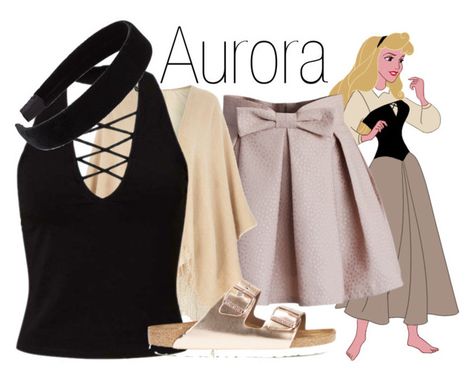 "Aurora~ DisneyBound" by basic-disney ❤ liked on Polyvore featuring Chicwish, Dorothy Perkins, Miss Selfridge, Birkenstock and L. Erickson Disney Bounding Ideas, Aurora Disneybound, Brown Pleated Mini Skirt, Disney Character Outfits, Disney Bound Outfits Casual, Disneybound Outfits, Disney Trip Outfits, Princess Inspired Outfits, Disney Dress Up