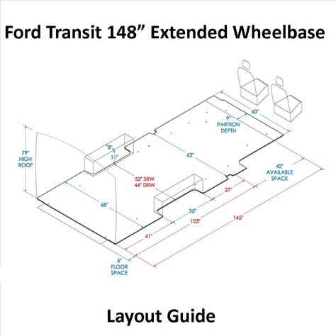 Layout Guide Transit 148 EX WB Minibus Conversion, Transit Conversion, Ford Transit Camper Conversion, Ford Transit Conversion, Ford Transit Camper, Transit Van, Transitional Exterior, Diy Campervan, Transit Camper