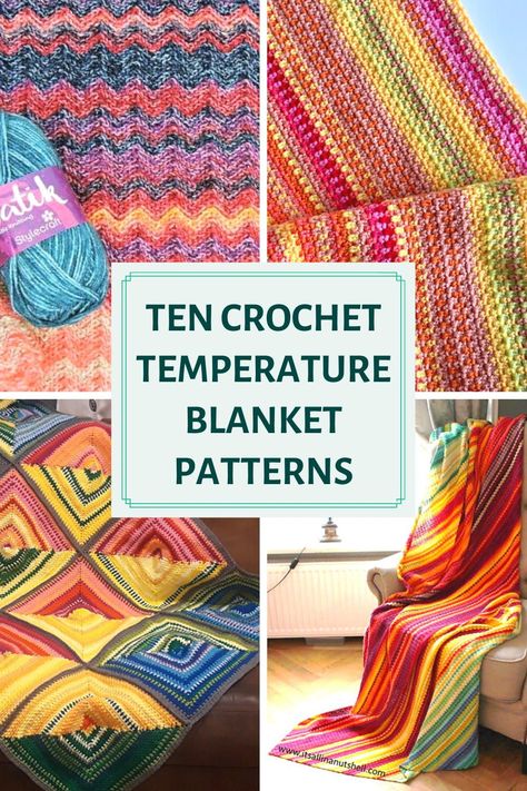 Tempature Blanket Crochet Pattern, Crochet Temperature Blanket Pattern, Temperature Blanket Crochet Pattern, Temperature Blanket Pattern, Crochet Temperature Blanket, Temperature Blanket Crochet, Temperature Afghan, Crochet Patterns For Babies, Grinch Punch