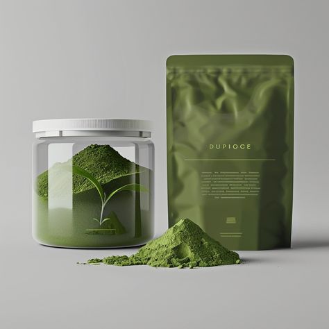 Powder Supplement Packaging, Food Powder Packaging, Drink Powder Packaging, Tea Powder Packaging Design, Health Supplements Packaging, Matcha Packaging Design, Supplement Photoshoot, Supplements Packaging Design, Protein Powder Packaging