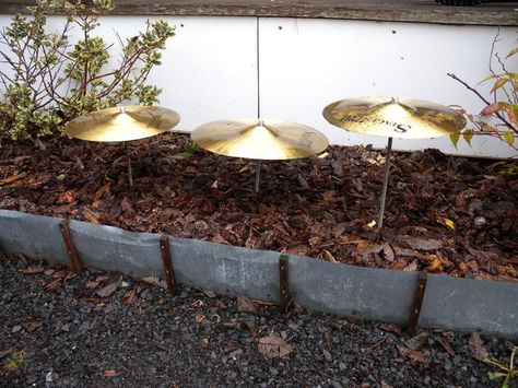 using old cymbals to play music in the rain Rain Chimes, Music Garden, Sensory Garden, Rain Chain, Rain Garden, Outdoor Learning, When It Rains, My Future, Community Gardening