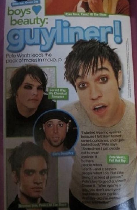 Guyliner 2000s, Emo Posters 2000s, Emo Makeup 2000s Man, 2000s Punk Hair Men, Afycso Aesthetic, Emo Eyeliner, 2010 Emo, 90s Emo, Emo Band Magazine