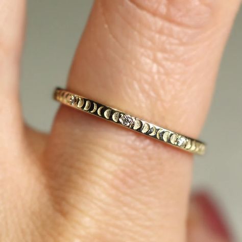 Moon Engraving Ring Diamond Eternity Band White Gold 14k | Etsy Moon Engraving, Triangle Diamond Ring, Engraving Ring, Band Diamond Ring, Gold Claddagh Ring, Diamond Ring Gold, Special Engagement Ring, Wedding Band Diamond, Gold Chain Earrings