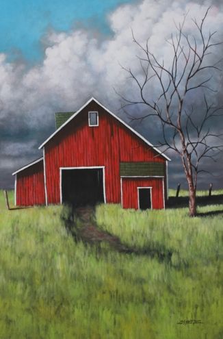 I love barns. Wine And Canvas, Easy Acrylic Painting, Barn Painting, Simple Acrylic Paintings, Night Painting, Painting Lessons, Old Barns, Acrylic Painting On Canvas, Painting Class