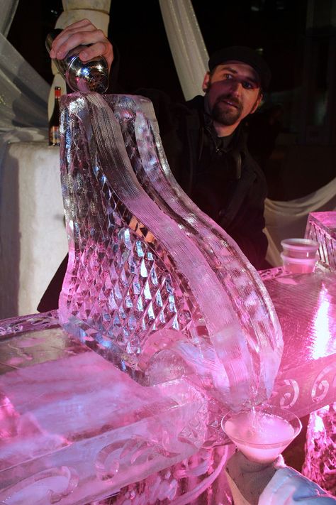 Ice luge - Wikipedia Ice Sculpture Wedding, Ice Luge, Ice Party, Winter Party Themes, Ski Party, Ice Bar, Air Duct Cleaning, Lodge Hotel, Apres Ski Party