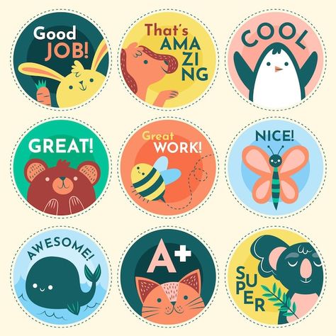 Kids Stickers Printable, Digital Stickers Png, Motivational Printables, Stickers Png, Reward Stickers, Teacher Stickers, Motivational Sticker, Buku Skrap, Stickers Printable