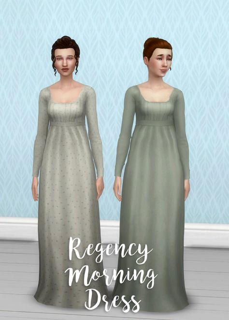 History Lover's Simblr - TS4: Regency Morning Dress Here’s a casual... Sims 4 1810 Cc, Sims 4 Regency Cc, Sleeping Dress, Sims 4 Decades Challenge, Morning Dress, Free Sims, Dress History, Regency Dress, Sims 4 Mm Cc