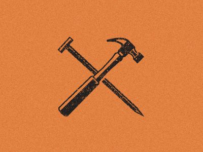 Working on an identity for a Carpenter buddy of mine. He wants green, I want orange dammit. Carpentry Tattoo, Traditional Hammer Tattoo, Hammer And Chisel Tattoo, Hammer And Nail Tattoo, Handyman Branding, Nail And Hammer, Carpenter Tattoo, Tattoos For Carpenters, Hammer Sketch Design