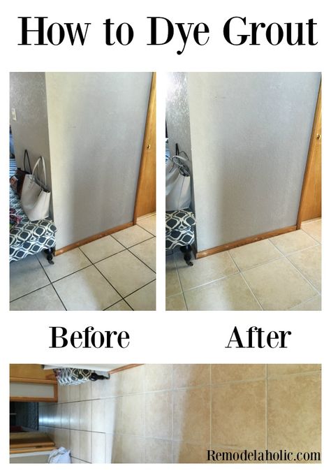 If you're struggling with dated tile, give your floors an easy update! It's simple and inexpensive to dye grout to refresh your older tile floor. Regrouting Tile, Painting Tile Floors, Tile Grout, Bathroom Floor Tiles, Home Upgrades, Updating House, Painted Floors, Home Repairs, Painting Tile