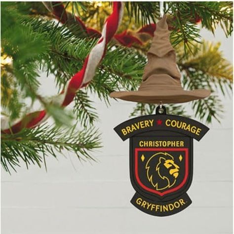 Amazon.com: Hallmark Keepsake Christmas Ornament, Personalized Harry Potter, Gryffindor Sorting Hat : Everything Else Harry Potter Ornaments, School Of Witchcraft, Plastic Christmas Tree, Harry Potter Hufflepuff, Harry Potter Ravenclaw, Harry Potter Christmas, Sorting Hat, Harry Potter Gryffindor, Hogwarts School