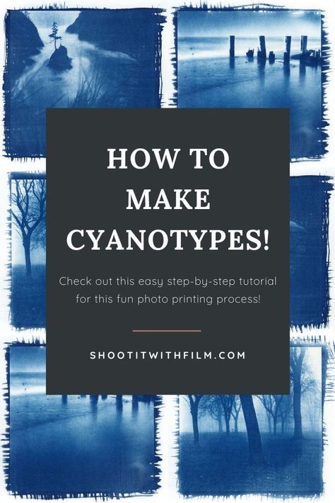 How to Make Cyanotypes! Learn all about this experimental film photography photo printing process and develop film negatives without a darkroom. » Learn how to shoot film with these tips and tutorials on Shoot It With Film #shootitwithfilm #filmisnotdead #ishootfilm #analogphotography #filmphotography #35mmfilm #35mm #35mmfilmphotography #mediumformat #darkroom Upcycle Film Negatives, Film Photography Projects, Darkroom Photography Ideas, Film Negative Crafts, Alternative Process Photography, 35mm Film Photography Ideas, Classroom Photography, Developing Film, Cyanotype Photography