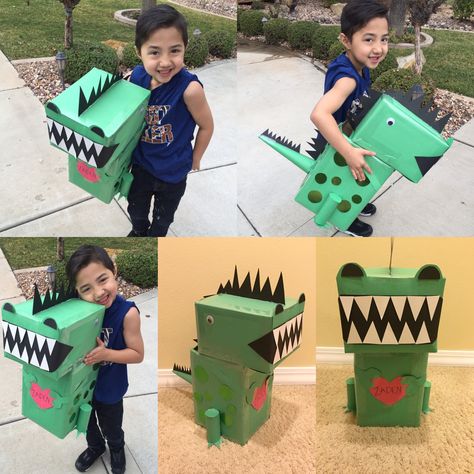 T Rex Valentines Box Ideas, Dinosaur Valentines Box For Boys, Dinosaur Valentine Boxes For Boys, Box Dinosaur, Valentine Box Ideas, Valentine Boxes For School, Dinosaur Valentine, Kids Valentine Boxes, Valentine Card Box