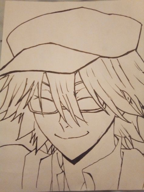 Bsd Drawing Easy, Ranpo Drawing, Bsd Drawing, Drawing Tuts, Dog Drawing Simple, Edogawa Ranpo, Dog Sketch, Easy Drawings Sketches, Anime Drawing