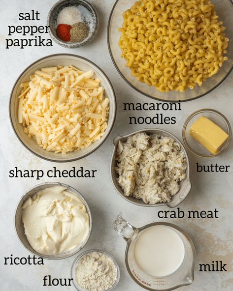 This Crab Mac and Cheese recipe is a creamy baked macaroni made with ricotta, cheddar cheese and crab meat. Enhance your macaroni with lump crab meat.