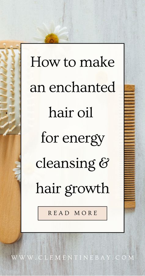 This is one of my all-time favourite witchy self-care hacks! Click here to find out how to make your own glamour magick hair oil for energy cleansing, scalp nourishment and hair growth. | Glamour magick oil recipe | Cleansing oil recipe witchcraft Healthy Hair Oil Recipe, Homemade Scalp Oil, Best Scalp Oil For Hair Growth, Diy Hair Oil Recipe, Scalp Oil Recipe, Hair Oil Recipe For Growth, Diy Scalp Oil, Witchcraft Recipes, Cleansing Oil Recipe