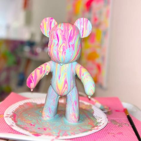 Fluid Bear Painting Workshop Bromley | Gifts Fluid Bear, Bear Painting, Bear Picnic, Bear Paintings, Teddy Bear Picnic, Class Gift, Painting Workshop, Pottery Classes, Creative Workshop