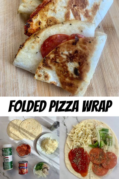 Experience pizza like never before with this Pizza Folded Wrap recipe! Indulge in melted cheese, your favourite toppings, and all the goodness of a pizza, neatly wrapped in a tortilla. Quick, satisfying, and bursting with flavours. Elevate your snack game with this delightful twist on a classic favourite. 🍕🌯 #PizzaFoldedWrap #CheesyDelights #FlavourfulBites #TastyTwists #HomemadePizzaLove #QuickAndEasy #RecipeMagic #FoodieCravings #SnackGoals #YummyCreations 🧀🍅🌶️ Folded Wraps, Pizza Wrap, Pizza Tortilla, Pizza Wraps, Recipes Pizza, Pizza Snacks, Tortilla Pizza, Wrap Recipe, Game Snacks