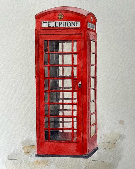 Happy Friday! Here are a few small things. The kind of details we all notice when on our daily commute. Have a great day all #watercolour #watercolor_sketch #urbanart #painting #watercolours #london #londonlove #hiddengems #secretlondon The K2, Graphic Design School, Phone Box, Painting Sketch, Top Hats, London Love, Iconic Design, London Life, Watercolor Sketch