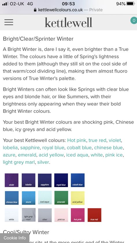 Sprinter Winter Color Palette, Sprinter Winter House Of Colour, Burnished Winter, Bright Winter Outfits, True Winter Color Palette, Winter Palette, Romantic Classic, Clear Winter, Colour Analysis