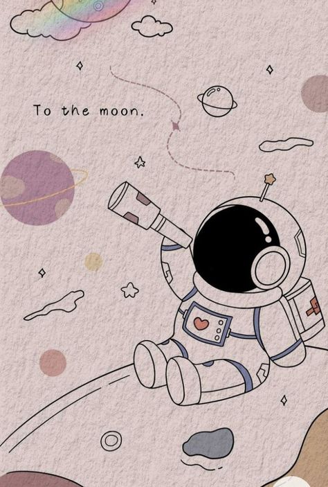 Astronaut Drawing, Manga Watercolor, مركز ثقافي, Easy Mandala Drawing, Drawing Ideas List, Astronaut Wallpaper, Phone Wallpaper Boho, صفحات التلوين, Iphone Wallpaper Sky