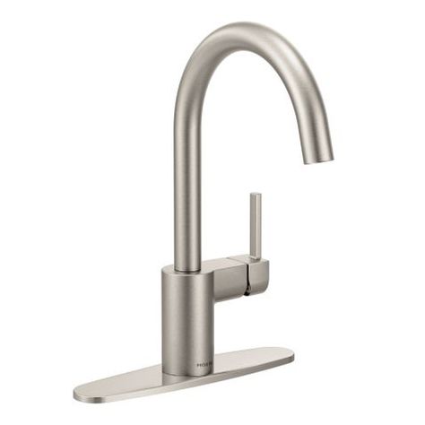 Align spot resist stainless one-handle kitchen faucet - 7365SRS - MoenPro Moen Align, High Arc Kitchen Faucet, Single Hole Kitchen Faucet, Smart Faucet, Moen Faucets, Shower Tub Combination, Chrome Kitchen Faucet, Galley Kitchens, Black Kitchen Faucets