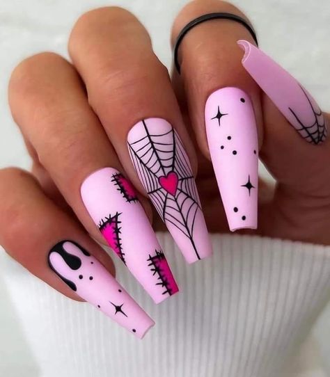 Monster High Nails, Horror Nails, Ballet Nails, Nail Forms, Dark Nails, Halloween Nail Designs, Halloween Nail, Halloween Nail Art, Girls Nails