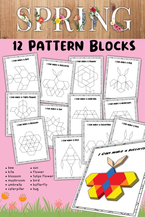 Spring Activities For Kindergarten Art, Spring Preschool Printables, Spring Shape Activities Preschool, Spring Preschool Centers, Pre K Spring Activities, Spring Printables Free Preschool, Spring For Preschool, Spring In Kindergarten, Spring Prek Activities