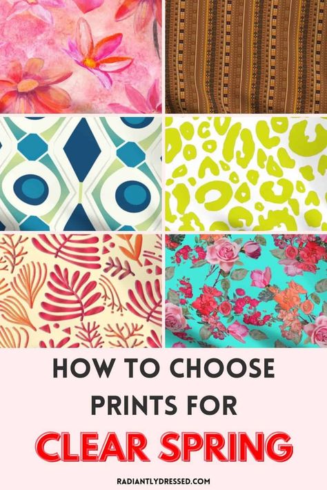 Bright Spring Patterns, Clear Spring Outfits Fashion Looks, Warm Spring Wardrobe, Clear Spring Outfits, True Spring Outfits, Clear Spring Color Palette, Bright Spring Outfits, Spring Skin Tone, Clear Spring Palette