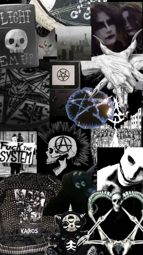 Spiritual Satanism, Punk Collage, White Punk, Trippy Iphone Wallpaper, Light Em Up, Wwe Pictures, Gothic Wallpaper, Dark Images, Emo Wallpaper