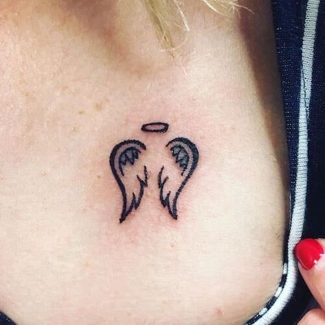 Angel Wing Tattoo Meaning [2023]: Symbolism & 100+ Best Angel Wings Tattoo Designs For Women |  husband tattoos for women small Angel Wing Tattoos For Women, Wing Tattoo Meaning, Angel Wing Tattoo Memorial, Angel Wings Halo Tattoo, Small Guardian Angel Tattoos, Angle Wing Tattoos, Thumbprint Tattoo, Angel Wing Tattoos, Small Angel Tattoo