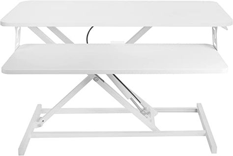 Amazon.com: VIVO Height Adjustable 32 inch Stand Up Desk Converter, Quick Sit to Stand Tabletop Dual Monitor Riser Workstation, White, DESK-V000SW : Office Products Slim Desks, Desk Riser, Standing Desk Office, Standing Desk Converter, Monitor Riser, Electric Standing Desk, Keyboard Tray, Space Efficient, Adjustable Height Standing Desk