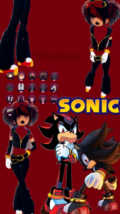 Sonic Dress To Impress, Shadow Dress, Dti Ideas, Cute Emo, Sonic And Shadow, Shadow The Hedgehog, Brawl Stars, Fashion Games, Sonic