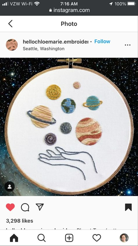 Embroidery Planets Simple, Planet Embroidery Pattern, Galaxy Embroidery Pattern, Jupiter Embroidery, Disco Embroidery, Embroidery Universe, Embroidered Planets, Embroidery Planets, Embroidery Galaxy