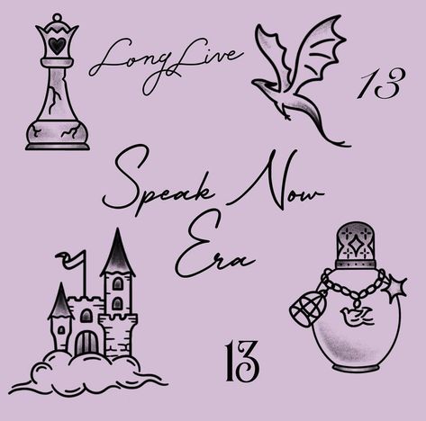 Taylor Swift Symbols Speak Now, Speak Now Drawing Ideas, Taylor Swift Tattoos Speak Now, Taylor Swift Fearless Symbols, Taylor Swift Symbols For Each Era, Speak Now Doodles, Speak Now Symbols, Taylor Swift Speak Now Tattoo, Speak Now Tattoo