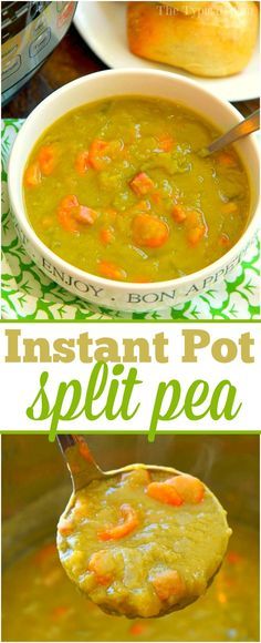 Insta Pot Split Pea Soup Recipes, Instapot Split Pea Soup, Pea Soup Instant Pot, Soup Recipe With Ham, Instant Pot Split Pea Soup, Instant Pot Split Pea, Recipe With Ham, Detox Meals, Instapot Meals