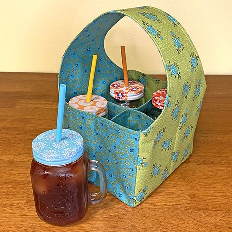 Drink Caddy, Home Sewing Projects, Tea Day, Sewing With Nancy, Nancy Zieman, Sewing To Sell, Diy Drinks, Fun Fabric, Sewing Space