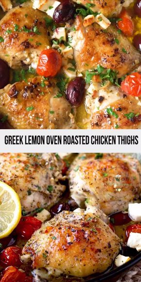 Baked Chicken Easy, Lemon Keto, Oven Roasted Chicken Thighs, Tomatoes And Feta Cheese, Chicken Thights Recipes, Tomatoes And Feta, Roasted Chicken Thighs, Chicken Thigh Recipes Oven, Chicken Easy