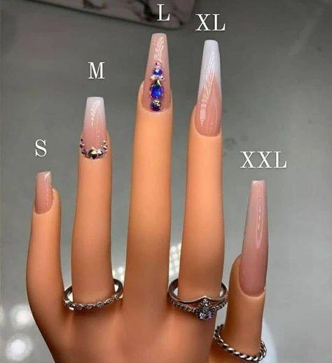 Types Of Nails Shapes, Acrylic Nail Shapes, Different Nail Shapes, Nails Design With Rhinestones, White Acrylic Nails, Short Square Acrylic Nails, Bling Acrylic Nails, Nail Length, Pink Acrylic Nails