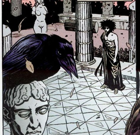 The Dreaming, Sandman, Dream, Raven, Not matthew Dream Of The Endless Aesthetic, The Sandman Matthew, Matthew The Raven Sandman, Dream The Sandman, The Sandman Comic Wallpaper, Dream The Sandman Comic, Sandman Behind The Scenes, God Of Dreams, Dave Mckean