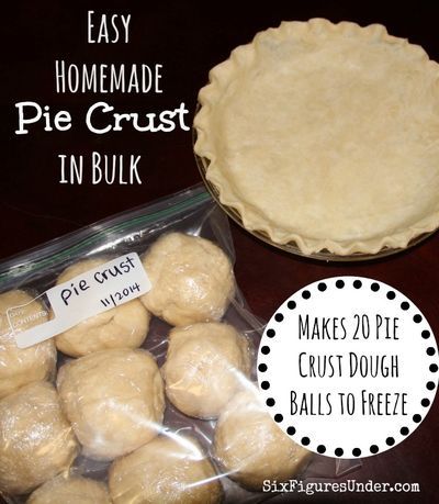 Homemade Pie Crust | Freeze Pie Crust | Pie Crust Recipe | Perfect Pie Crust Freezer Pie Crust Recipes, Freezer Pie Crust, Freezable Pie Crust, Freezing Pie Crust Dough, Freezing Pie Crust, Freezer Dough Recipes, Frozen Dough Recipes Ideas, Freezer Pies Recipes, Freezer Dough