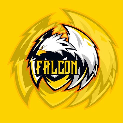 Falcon esport mascot logo illustration | Premium Vector #Freepik #vector #eagle-eye #flying-eagle #falcon #eagle Falcon Esport, Falcon Logo Design, Falcon Drawing, Falcon Logo, Wallpaper Lyrics, Flying Eagle, Bts Wallpaper Lyrics, Eagle Eye, Mascot Logo