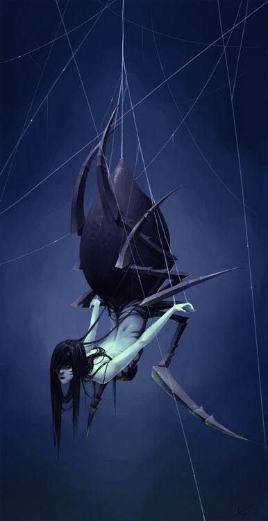 Heroic Fantasy, Spider Girl, 다크 판타지, Seni 3d, Fantasy Monster, Long Black Hair, Arte Fantasy, 판타지 아트, Creature Concept